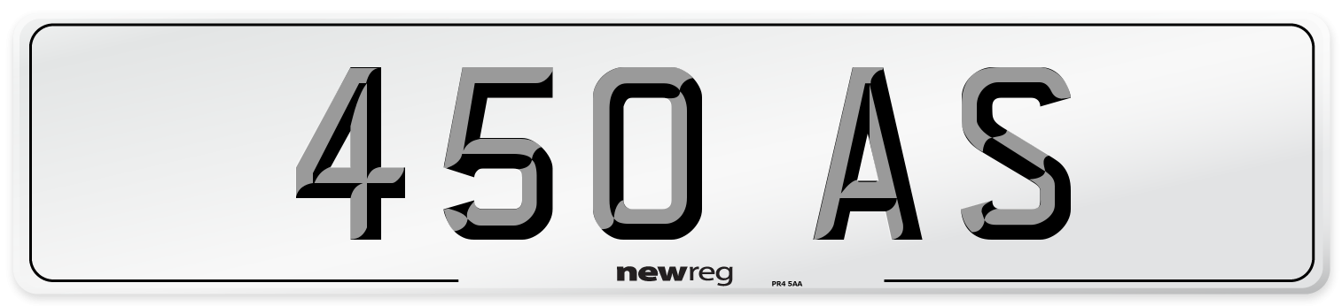 450 AS Number Plate from New Reg